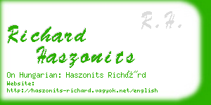 richard haszonits business card